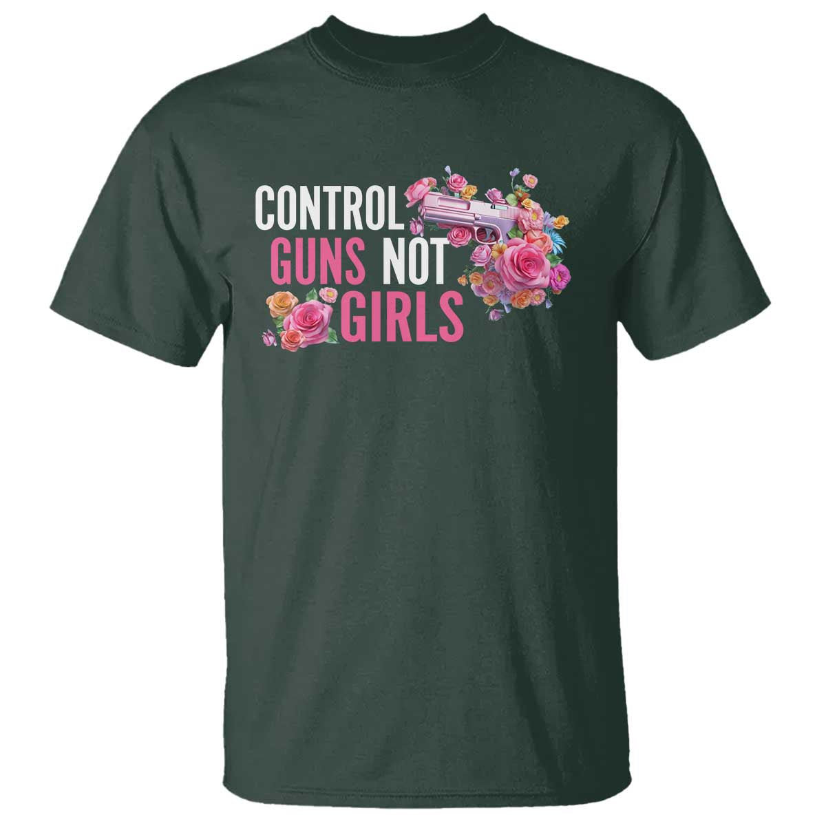 Harris Walz Feminist T Shirt Control Guns Not Girls Women's Rights Flower - Wonder Print Shop
