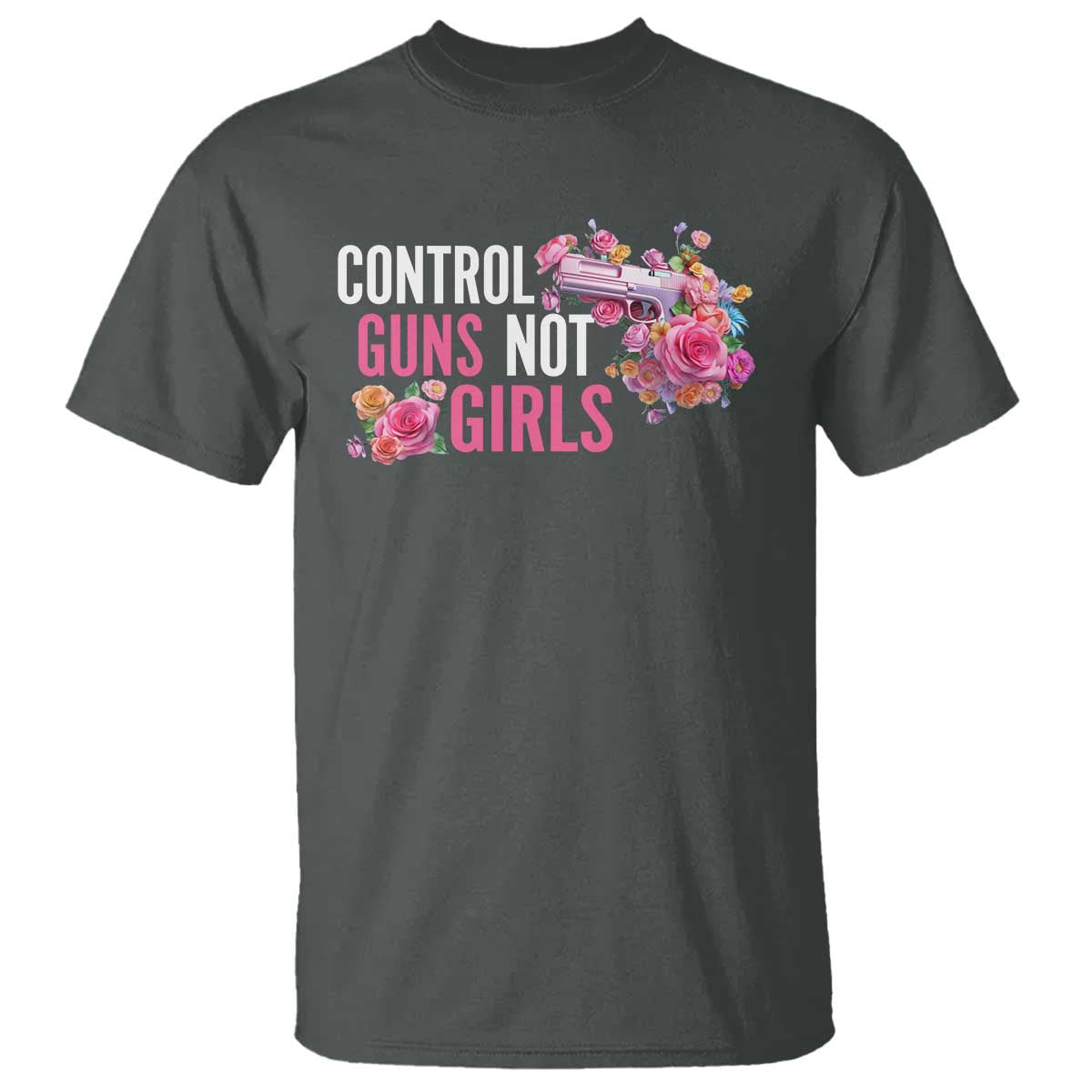 Harris Walz Feminist T Shirt Control Guns Not Girls Women's Rights Flower - Wonder Print Shop