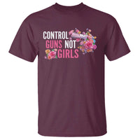 Harris Walz Feminist T Shirt Control Guns Not Girls Women's Rights Flower - Wonder Print Shop