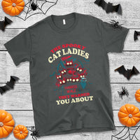 Harris Walz Halloween T Shirt The Spooky Cat Ladies They Warned You About Devil Cats - Wonder Print Shop