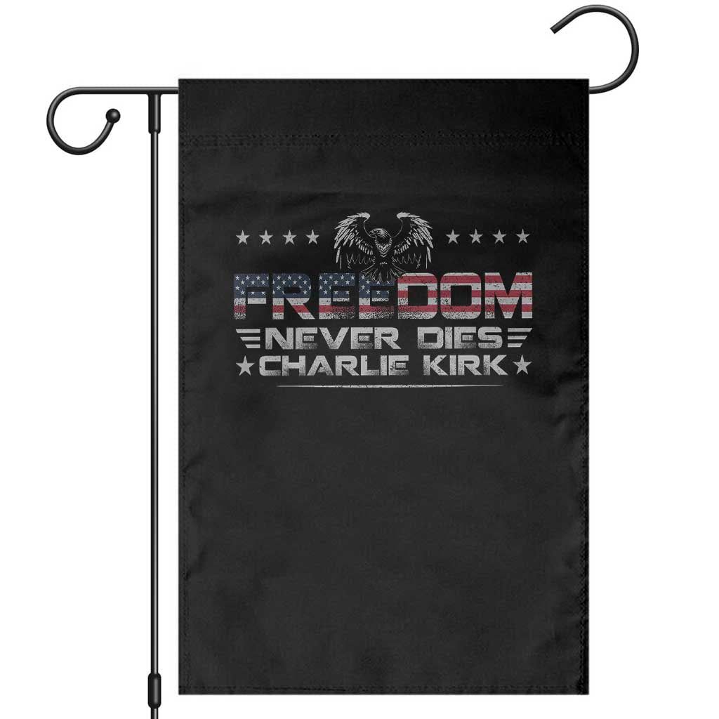 Freedom Never Dies Charlie Kirk Garden Flag Vintage American Flag - Wonder Print Shop