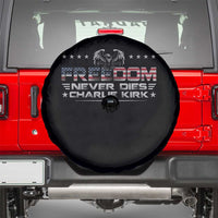 Freedom Never Dies Charlie Kirk Spare Tire Cover Vintage American Flag - Wonder Print Shop