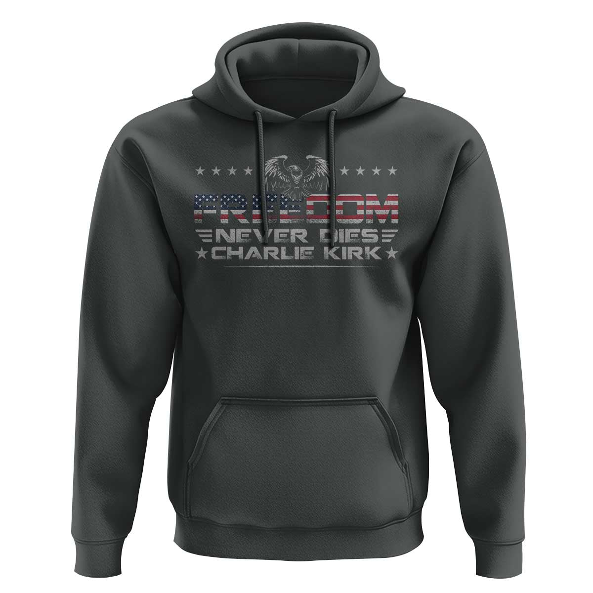 Freedom Never Dies Charlie Kirk Hoodie Vintage American Flag - Wonder Print Shop