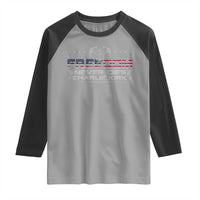 Freedom Never Dies Charlie Kirk Raglan Shirt Vintage American Flag - Wonder Print Shop