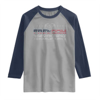 Freedom Never Dies Charlie Kirk Raglan Shirt Vintage American Flag - Wonder Print Shop