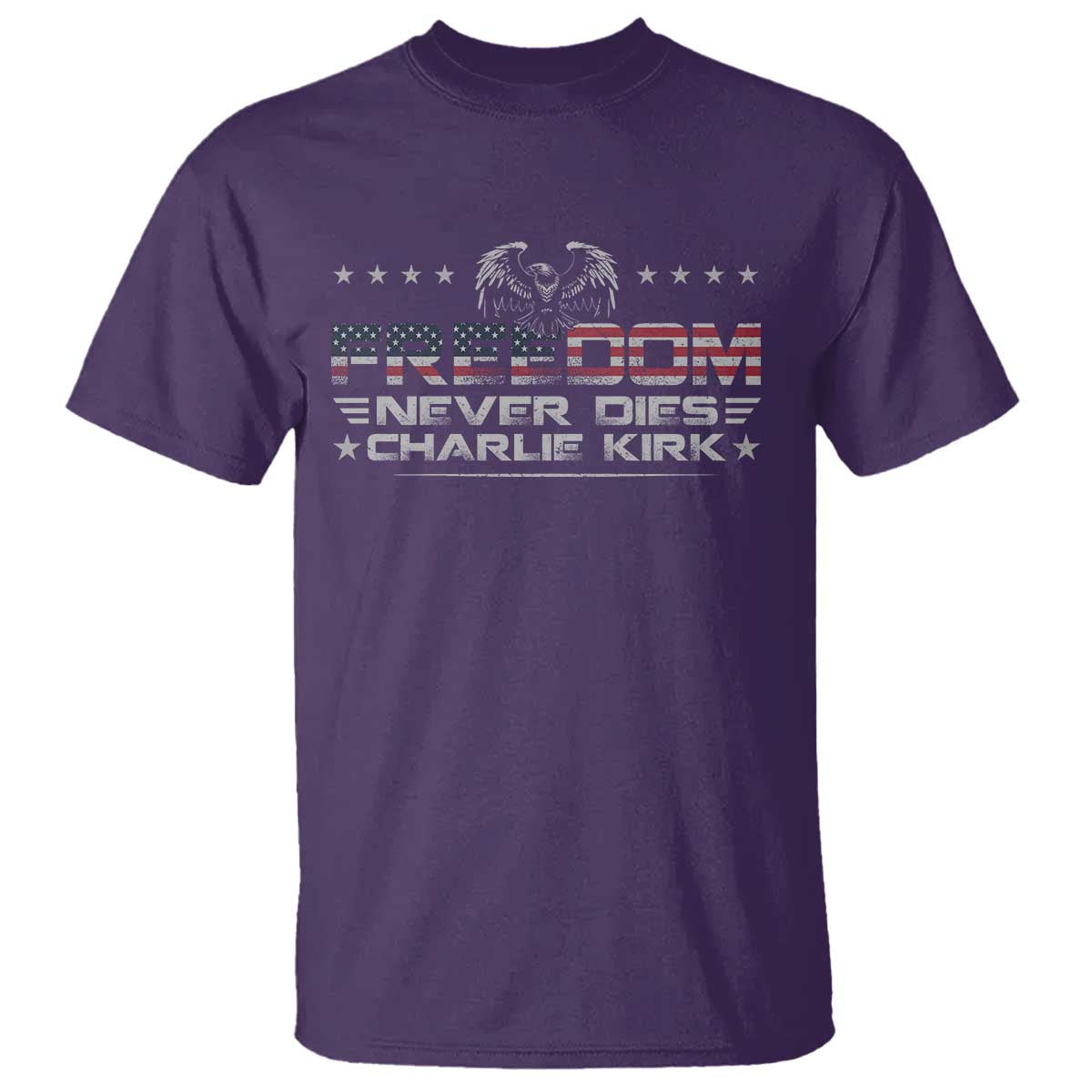 Freedom Never Dies Charlie Kirk T Shirt Vintage American Flag - Wonder Print Shop