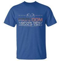 Freedom Never Dies Charlie Kirk T Shirt Vintage American Flag - Wonder Print Shop