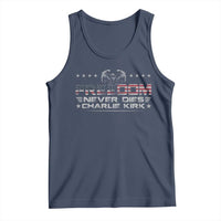 Freedom Never Dies Charlie Kirk Tank Top Vintage American Flag - Wonder Print Shop