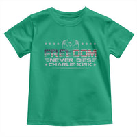 Freedom Never Dies Charlie Kirk Toddler T Shirt Vintage American Flag - Wonder Print Shop