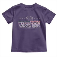 Freedom Never Dies Charlie Kirk Toddler T Shirt Vintage American Flag - Wonder Print Shop
