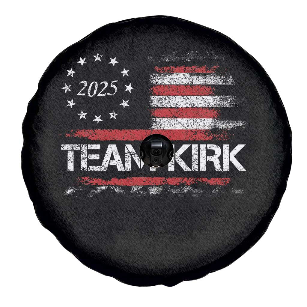 Team Kirk 2025 Spare Tire Cover Charlie Kirk Freedom Vintage American Flag - Wonder Print Shop