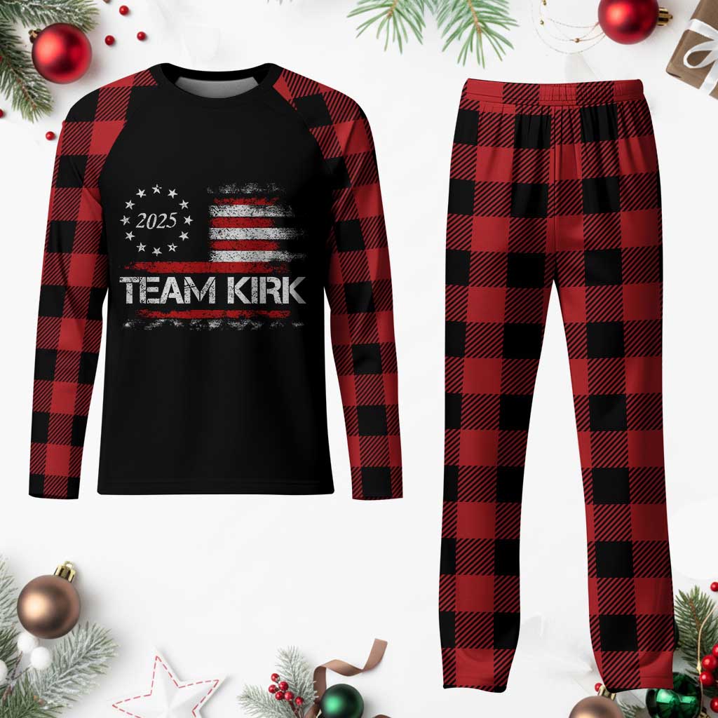 Team Kirk 2025 Plaid Pajama Set Charlie Kirk Freedom Vintage American Flag - Wonder Print Shop