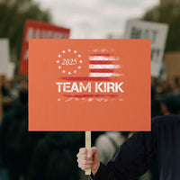 Team Kirk 2025 Protest Sign Charlie Kirk Freedom Vintage American Flag - Wonder Print Shop