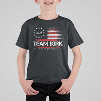 Team Kirk 2025 T Shirt For Kid Charlie Kirk Freedom Vintage American Flag - Wonder Print Shop