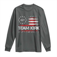Team Kirk 2025 Long Sleeve Shirt Freedom Vintage American Flag - Wonder Print Shop