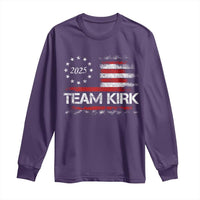 Team Kirk 2025 Long Sleeve Shirt Freedom Vintage American Flag - Wonder Print Shop