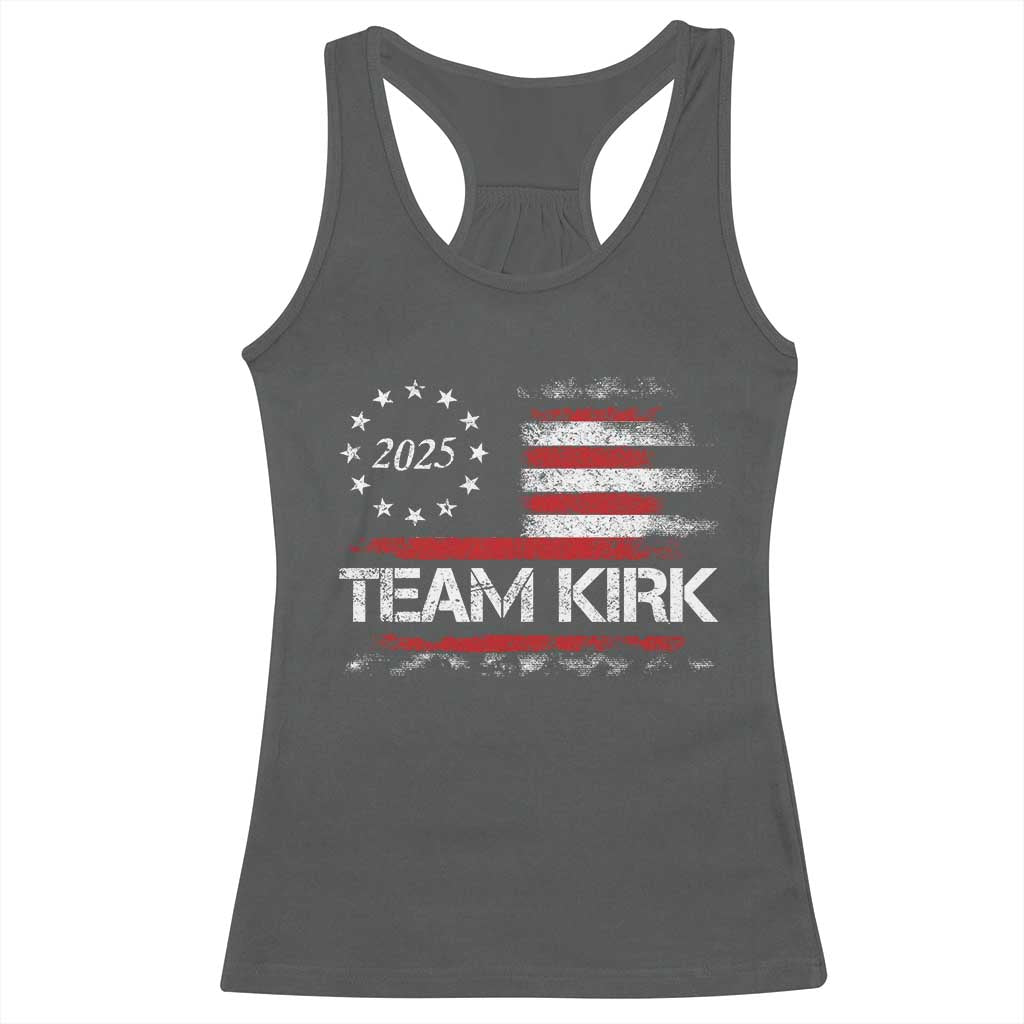 Team Kirk 2025 Racerback Tank Top Freedom Vintage American Flag - Wonder Print Shop