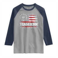 Team Kirk 2025 Raglan Shirt Charlie Kirk Freedom Vintage American Flag - Wonder Print Shop