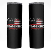 Team Kirk 2025 Skinny Tumbler Charlie Kirk Freedom Vintage American Flag - Wonder Print Shop