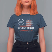 Team Kirk 2025 T Shirt For Women Charlie Kirk Freedom Vintage American Flag - Wonder Print Shop