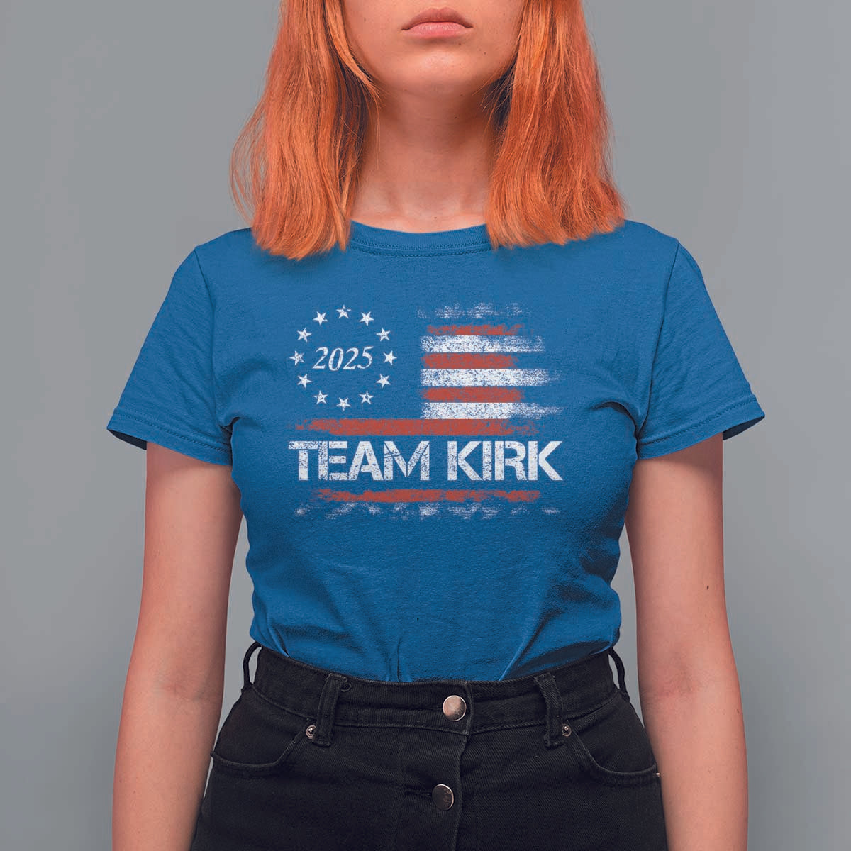 Team Kirk 2025 T Shirt For Women Charlie Kirk Freedom Vintage American Flag - Wonder Print Shop