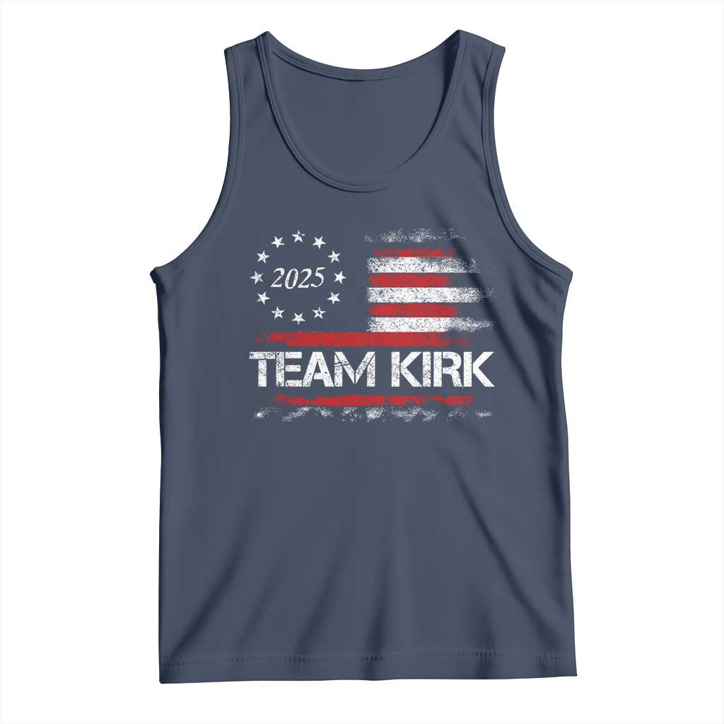 Team Kirk 2025 Tank Top Charlie Kirk Freedom Vintage American Flag - Wonder Print Shop