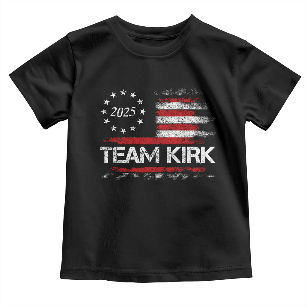 Team Kirk 2025 Toddler T Shirt Freedom Vintage American Flag - Wonder Print Shop