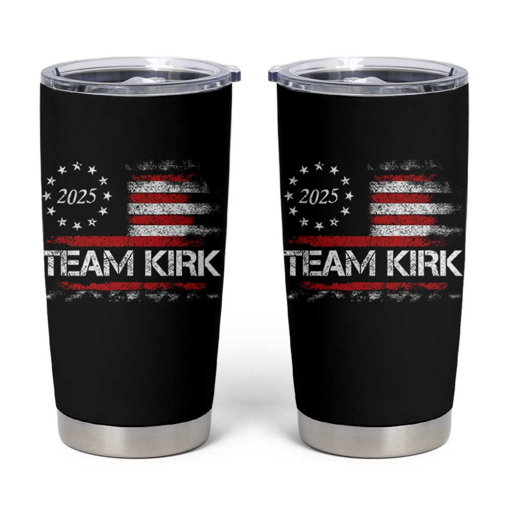 Team Kirk 2025 Tumbler Cup Charlie Kirk Freedom Vintage American Flag - Wonder Print Shop