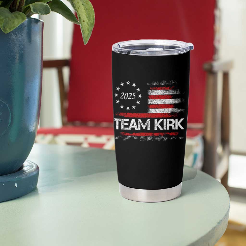 Team Kirk 2025 Tumbler Cup Charlie Kirk Freedom Vintage American Flag - Wonder Print Shop