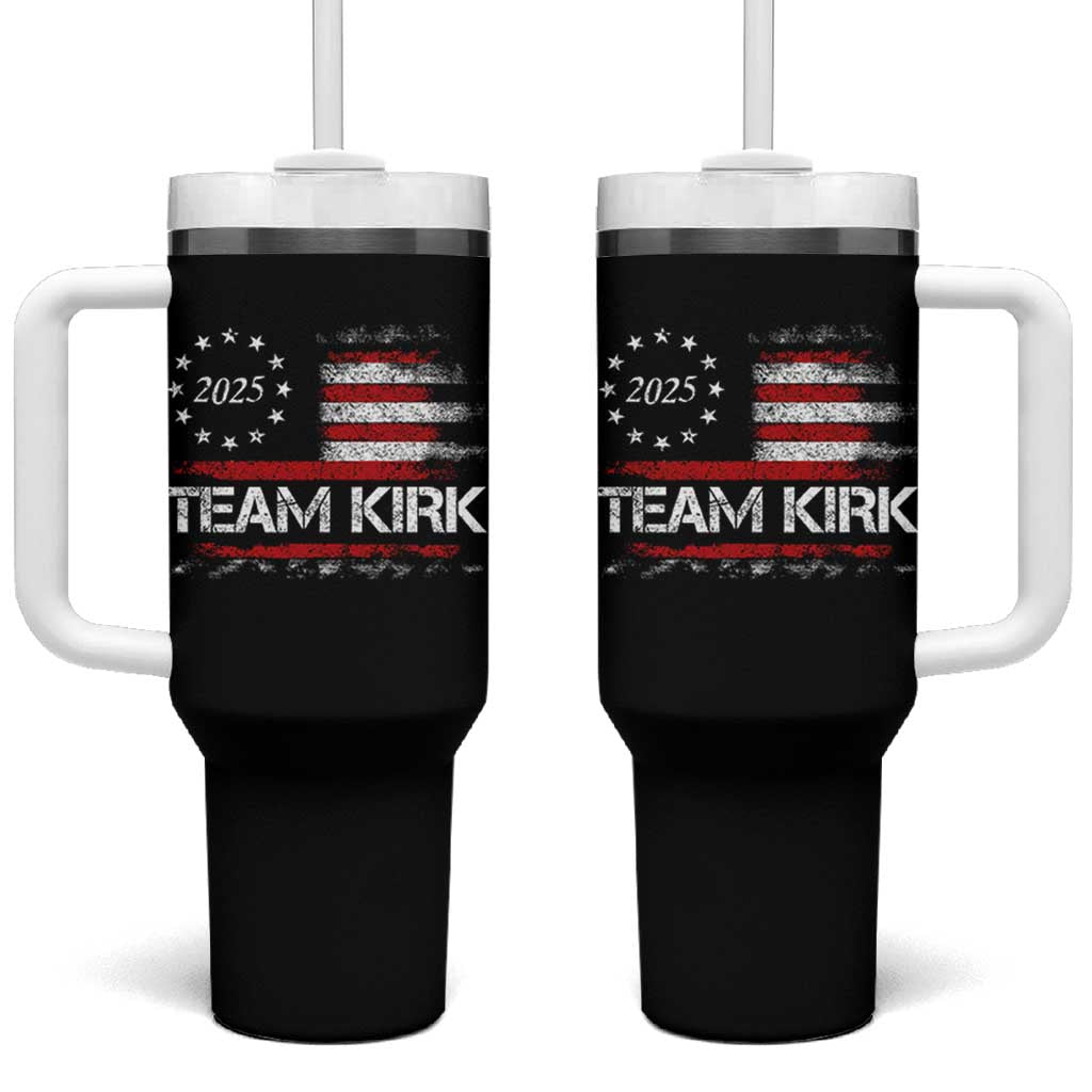 Team Kirk 2025 Tumbler With Handle Charlie Kirk Freedom Vintage American Flag - Wonder Print Shop