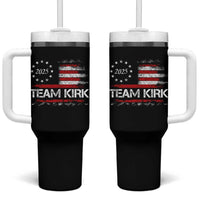 Team Kirk 2025 Tumbler With Handle Charlie Kirk Freedom Vintage American Flag - Wonder Print Shop