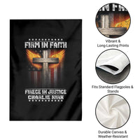 Firm In Faith Fierce In Justice Charlie Kirk Garden Flag Christian Cross American Flag - Wonder Print Shop