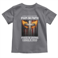 Firm In Faith Fierce In Justice Charlie Kirk Toddler T Shirt Christian Cross American Flag - Wonder Print Shop