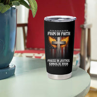 Firm In Faith Fierce In Justice Charlie Kirk Tumbler Cup Christian Cross American Flag - Wonder Print Shop