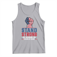 Stand Strong In Honor Of Charlie Kirk Tank Top Handfist American Flag - Wonder Print Shop