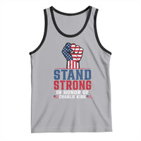 Stand Strong In Honor Of Charlie Kirk Tank Top Handfist American Flag - Wonder Print Shop