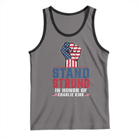 Stand Strong In Honor Of Charlie Kirk Tank Top Handfist American Flag - Wonder Print Shop