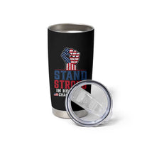 Stand Strong In Honor Of Charlie Kirk Tumbler Cup Handfist American Flag - Wonder Print Shop