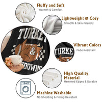 Funny Turkey And Touchdowns Throw Blanket Thanksgiving American Football - Wonder Print Shop