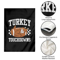 Funny Turkey And Touchdowns Garden Flag Thanksgiving American Football - Wonder Print Shop