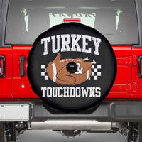 Funny Turkey And Touchdowns Spare Tire Cover Thanksgiving American Football - Wonder Print Shop