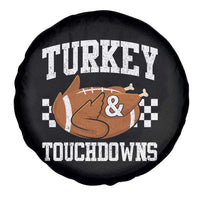 Funny Turkey And Touchdowns Spare Tire Cover Thanksgiving American Football - Wonder Print Shop
