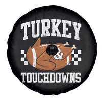 Funny Turkey And Touchdowns Spare Tire Cover Thanksgiving American Football - Wonder Print Shop