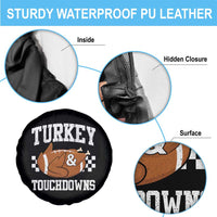 Funny Turkey And Touchdowns Spare Tire Cover Thanksgiving American Football - Wonder Print Shop