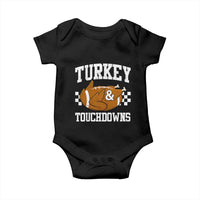 Funny Turkey And Touchdowns Baby Onesie Thanksgiving American Football - Wonder Print Shop