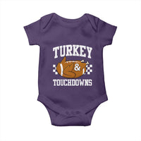 Funny Turkey And Touchdowns Baby Onesie Thanksgiving American Football - Wonder Print Shop