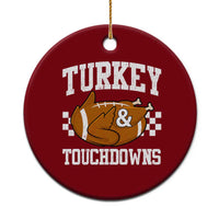 Funny Turkey And Touchdowns Ceramic Ornament Thanksgiving American Football - Wonder Print Shop
