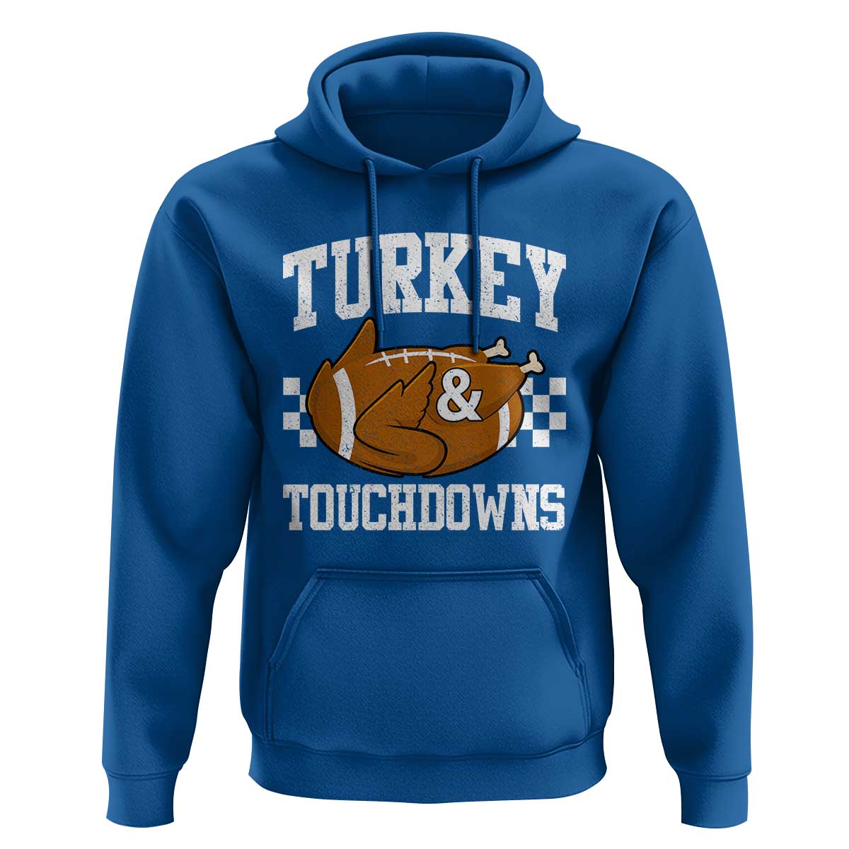 Funny Turkey And Touchdowns Hoodie Thanksgiving American Football - Wonder Print Shop