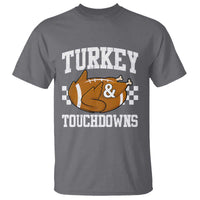Funny Turkey And Touchdowns T Shirt Thanksgiving American Football - Wonder Print Shop