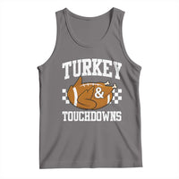 Funny Turkey And Touchdowns Tank Top Thanksgiving American Football - Wonder Print Shop